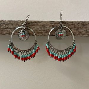 Aztec style bead earrings